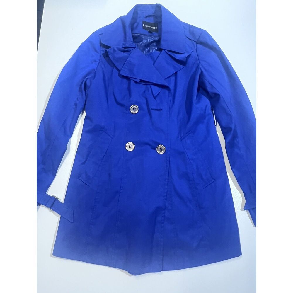Express womens small petite blue trench coat